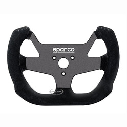 Volant Sparco F-10 A Plat, Cuir Noir Retourné, Branches Noires