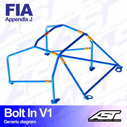 Arceau 6 Points à Boulonner AST Rollcages V1 pour Ford Fiesta MK1 - 3 Portes - FIA
