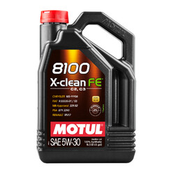 5L Huile Motul 5W30 8100 X-Clean FE (PSA, Renault, Mercedes, Fiat, Chrysler)